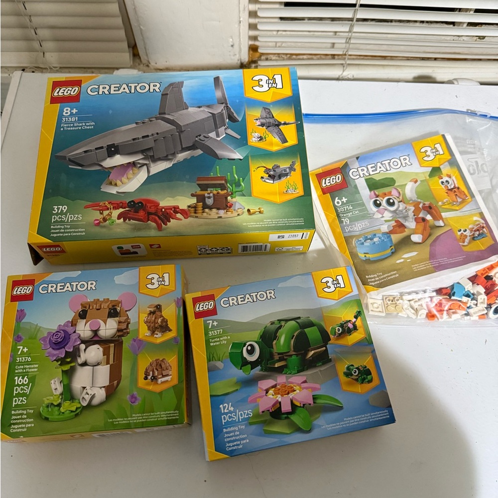 Lego Creator 3 in 1 bundle, 30714, 31376, 31377, 31381